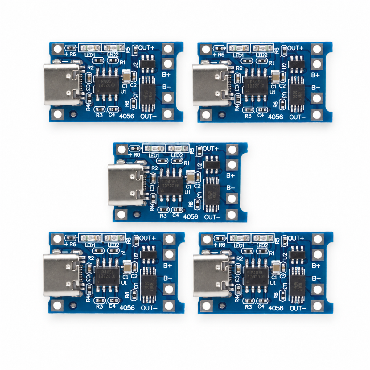TP4056 Módulo de Carga para celda Li-Ion Paquete x 5