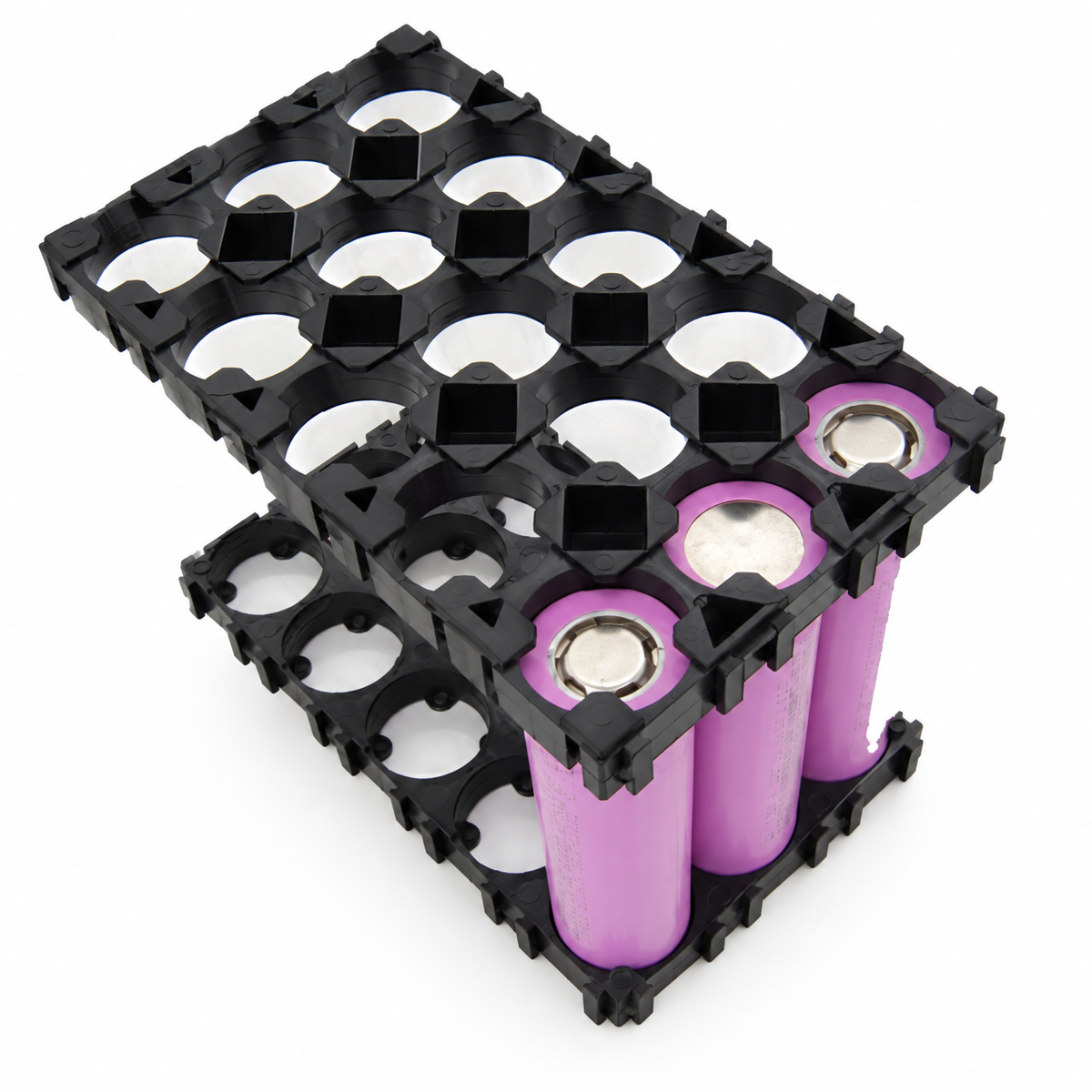 Soporte plástico para bateria de litio  7x13= 91 celdas 21700